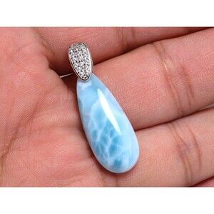 925 Sterling Silver Gemstones Larimar Necklace